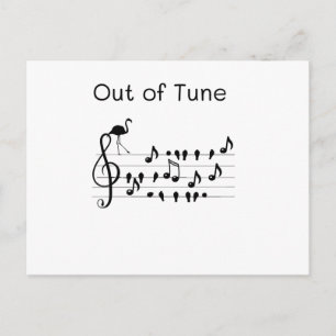 Out of Tune Flamingo Postcard