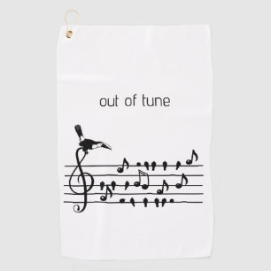 Out of Tune, toucan joining songbirds customizable Golf Towel