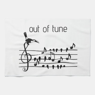 Out of Tune, toucan joining songbirds   Kitchen Towel
