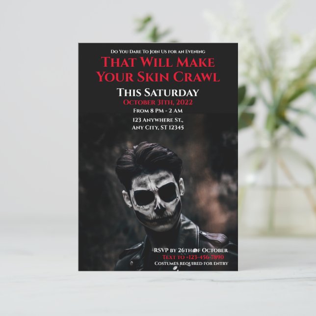 Out of your Scream Halloween Party Invitation (Standing Front)