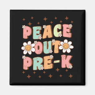 Out Pre-k Cute Groovy Last Day Of Preschool Gradua Magnet