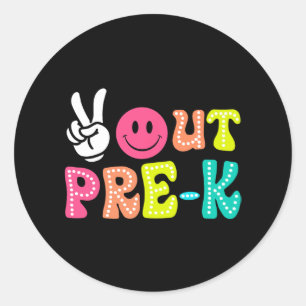 Out Pre-k Graduation Cl Of 2024 Last Day Of School Classic Round Sticker