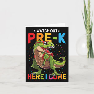 Out Pre-k Here I Come Dinosaur Back To School Boys Card