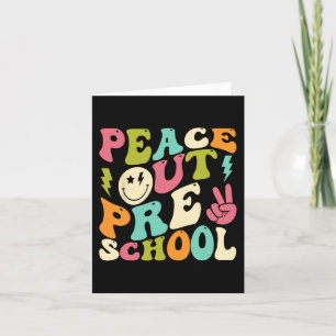 Out Preschool Groovy Graduation Last Day Of School Card