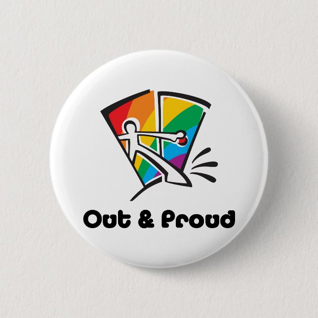 Out & Proud 2 Inch Round Button (Front)