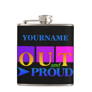 OUT & PROUD custom flask