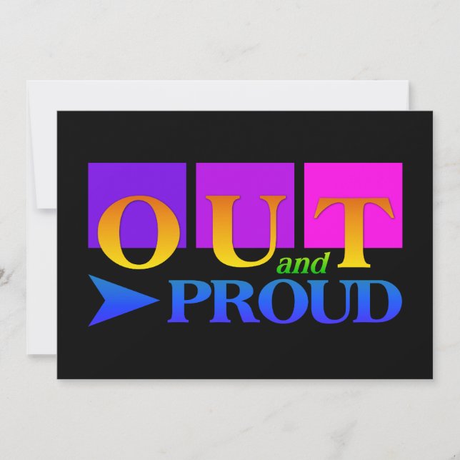 OUT & PROUD invitation, customize Invitation (Front)