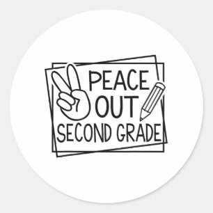Out Second Grade Last Day Of School Summer Break Classic Round Sticker