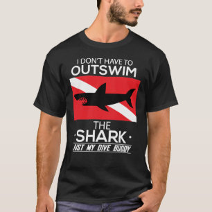 Out Swim My Dive Buddy Funny Shark Scuba Diving T-Shirt