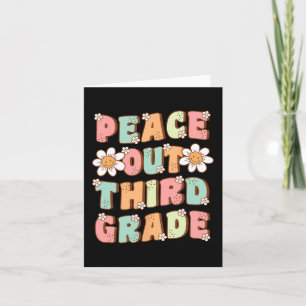 Out Third Grade Cute Groovy Last Day Of 3rd Grade Card