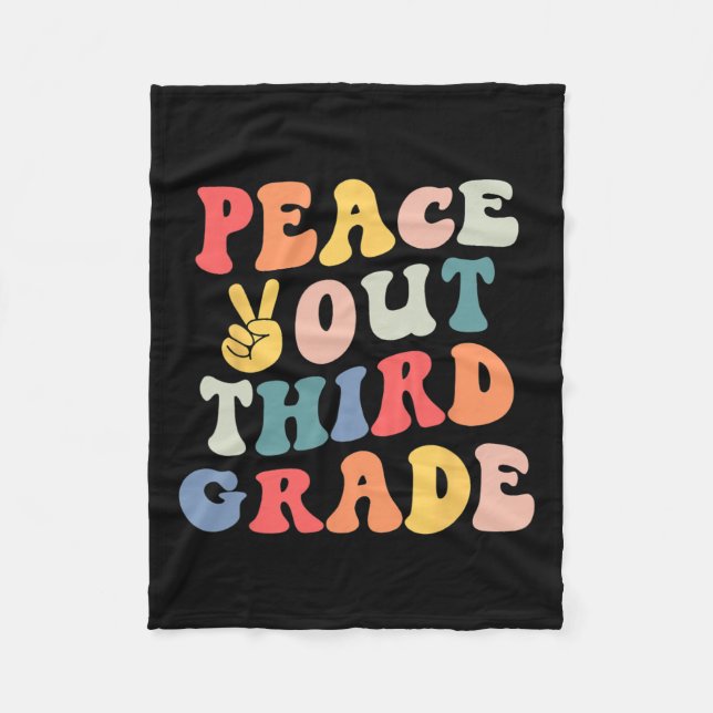 Out Third Grade Last Day Of School 3rd Grade Boy G Fleece Blanket (Front)