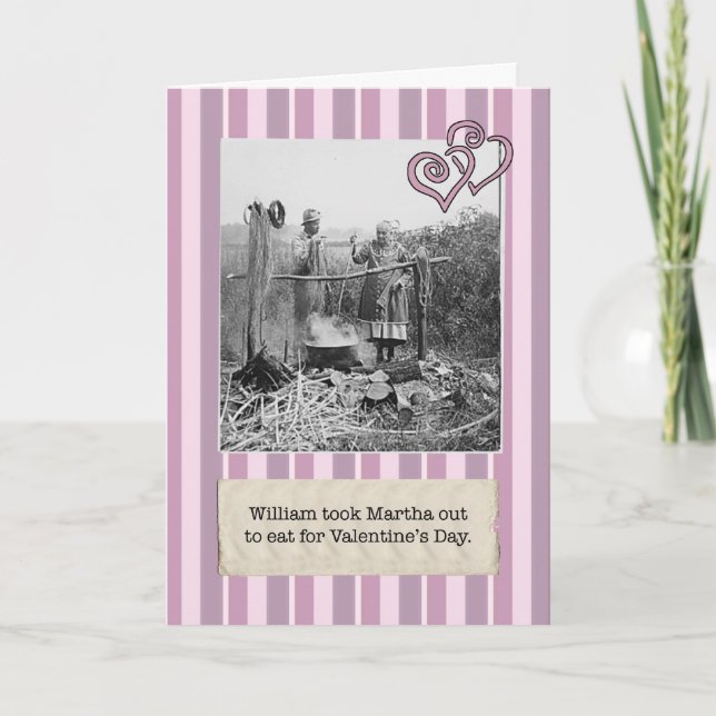 Out to Eat Great Depression Valentine's Day Card (Front)