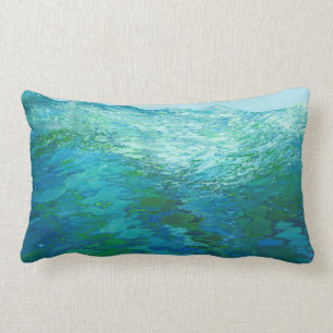Out To Sea Coastal Beach Lumbar Pillow by Juul