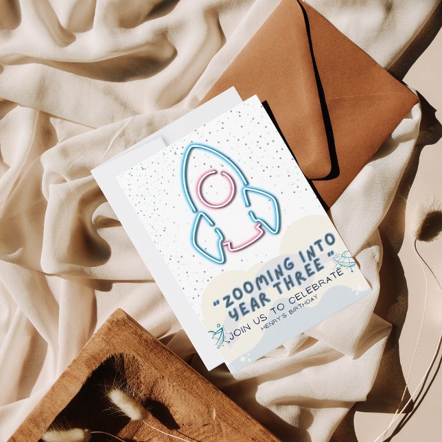 Out to space Birthday party invitation Card (Creator Uploaded)