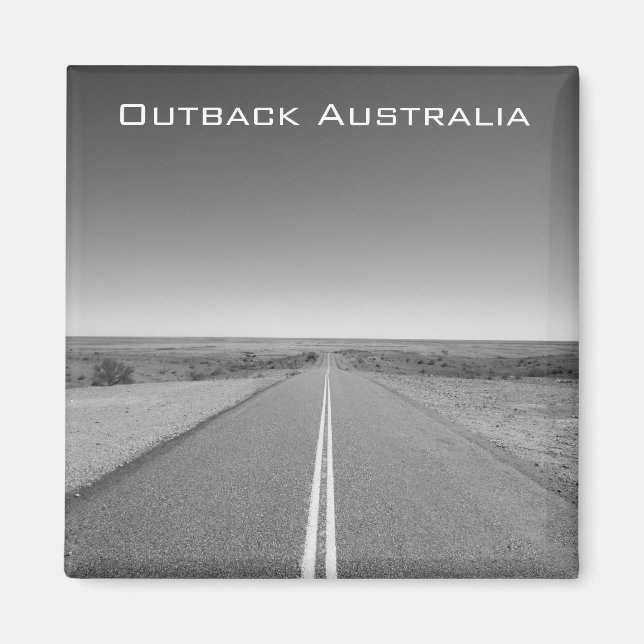 Outback Australia Road en noir et blanc - Magnet (Devant)