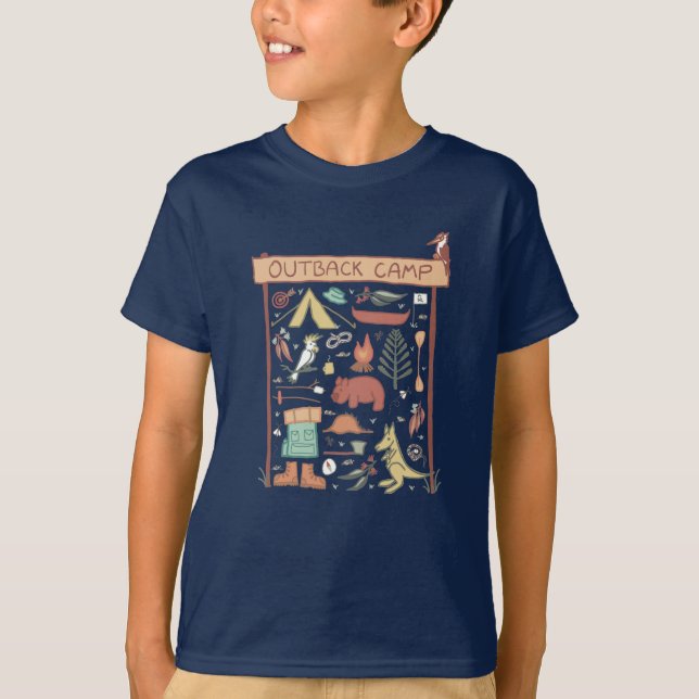 Outback Camp Australian Animals Camping gift T-Shirt (Front)