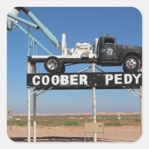 Outback Coober Pedy Customized Souvenir Square Sticker