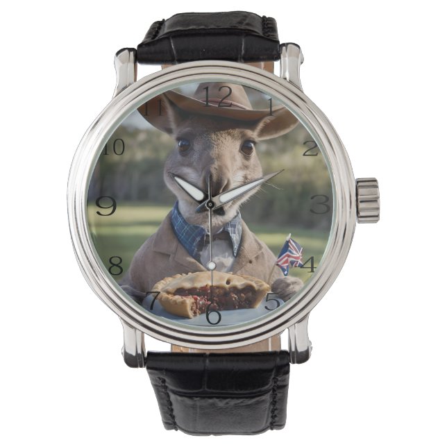"Outback Delight: A Kangaroo Eats Aussie Meat Pie Watch (Front)