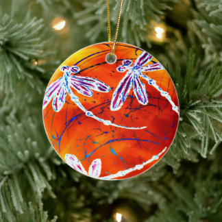 Outback Dragonfly Dance Ceramic Ornament