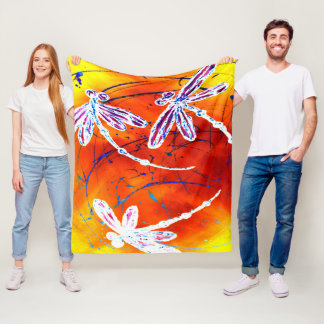 Outback Dragonfly Dance Fleece Blanket