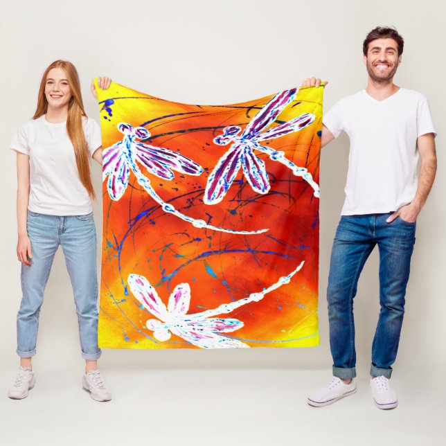 Outback Dragonfly Dance Fleece Blanket (In Situ)