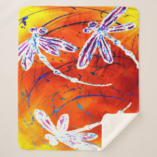 Outback Dragonfly Dance Sherpa Blanket