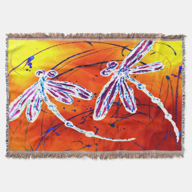 Outback Dragonfly Dance Throw Blanket (Front)