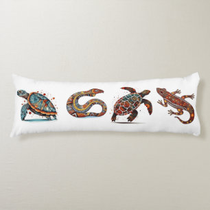 Outback Earth Spirits, aboriginal art Body Pillow