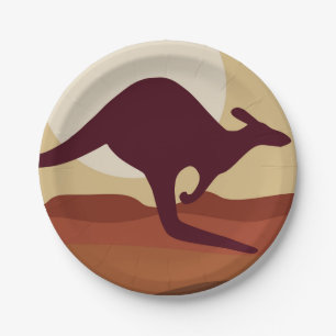 Outback kangaroo paper plate