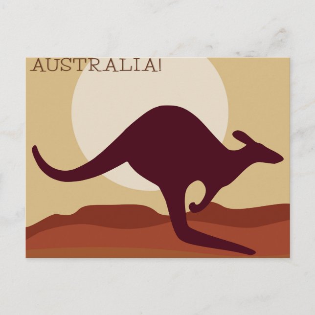 Outback kangaroo postcard (Front)