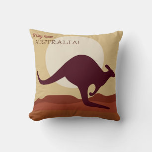 Outback kangaroo throw pillow