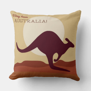 Outback kangaroo throw pillow