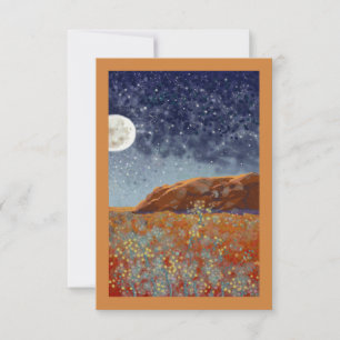 Outback moon and wildflowers card