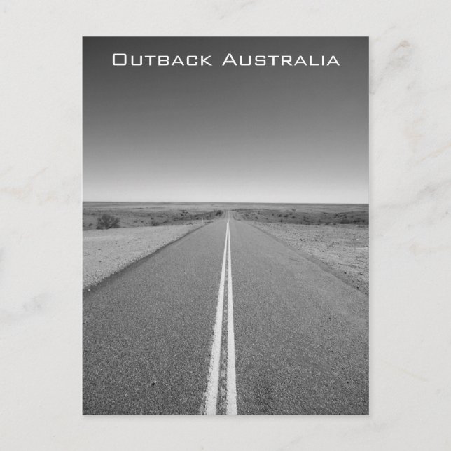 Outback Road Australia, Black and White - Postcard (Front)