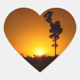 Outback sunset heart sticker