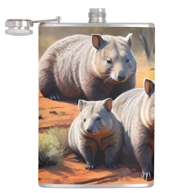 Outback Trio: Wombat Wanderers, Hip Flask (Opened)