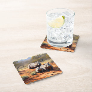 Outback Trio: Wombat Wanderers, Paper Coaster