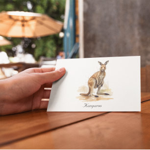 Outback Wanderer: Watercolor Kangaroo custom Postcard