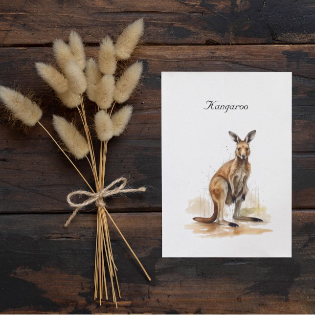 Outback Wanderer: Watercolor Kangaroo custom Postcard (Creator Uploaded)