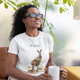 Outback Wanderer: Watercolor Kangaroo custom T-Shirt