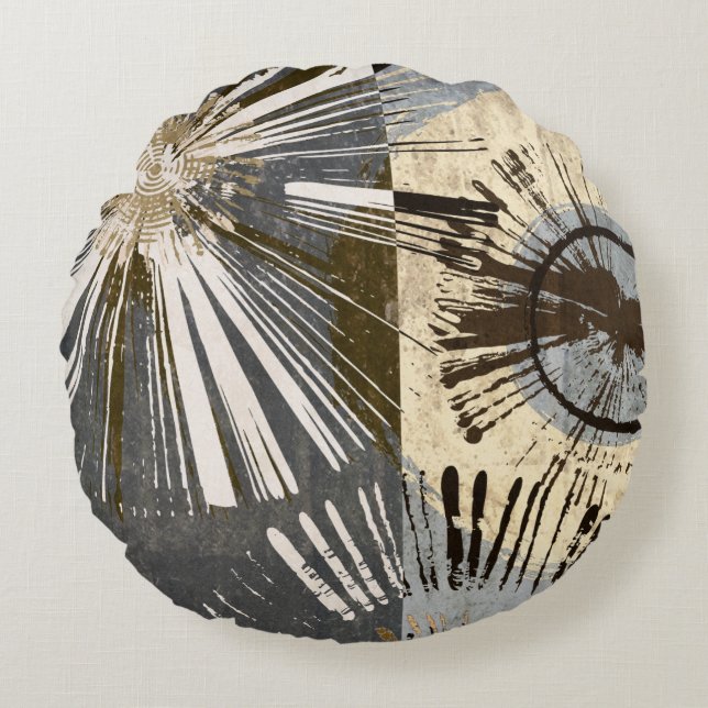 Outburst Tiles I Round Pillow (Front)