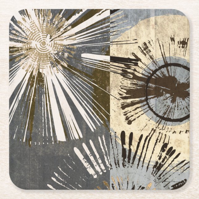 Outburst Tiles I Square Paper Coaster (Front)