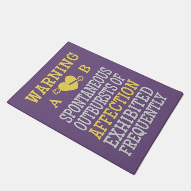 Outbursts of Affection custom monogram door mats (Angled)