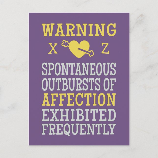 Outbursts of Affection custom postcard (Front)