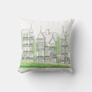 Outdoor 16x16 Victorian Homes Pillow