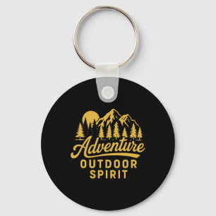 Outdoor Adventure Hiking Camping Mountaineering Mo Keychain