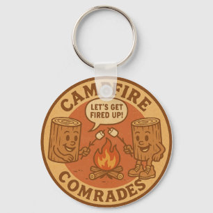 Outdoor Adventure Let's Get Fired Up Bonfire Keychain