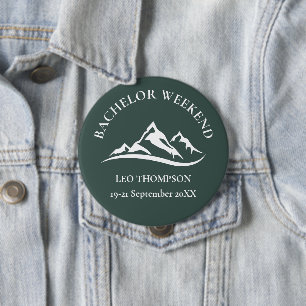 Outdoor Adventure Mountain Bachelor Weekend 4 Inch Round Button