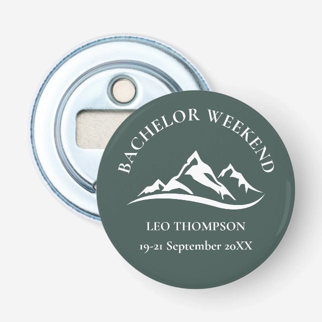 Outdoor Adventure Mountain Bachelor Weekend Bottle Opener (Front)