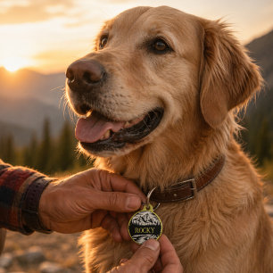 Outdoor Adventure Mountain Personalized Pet Tag